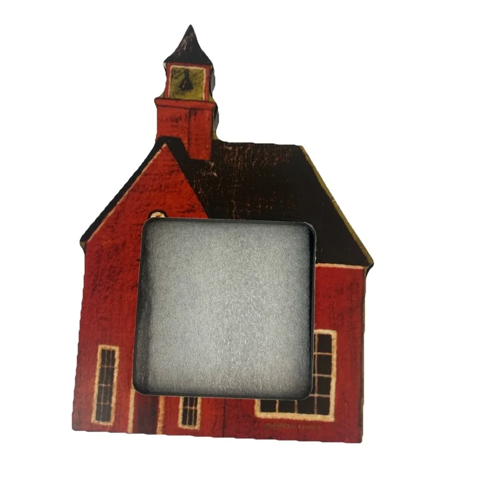 Warren Kimble Baker SchoolHouse Photo Frame Fetco folk Primitive Country